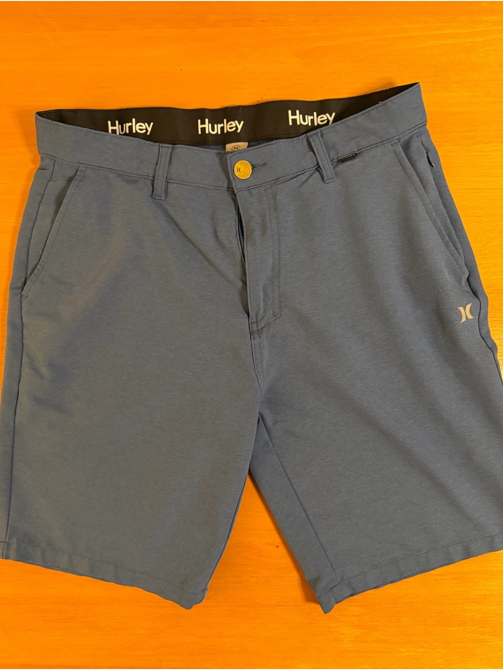 Hurley Men's Slate Blue Flat Front Performance Shorts
